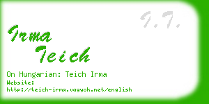 irma teich business card